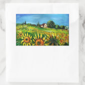 SONNENBLUMEN UND LÄNDER IN DER Toskana Rechteckiger Aufkleber (Tasche)