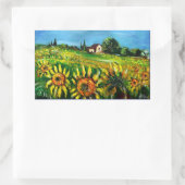 SONNENBLUMEN UND LÄNDER IN DER Toskana Rechteckiger Aufkleber (Tasche)