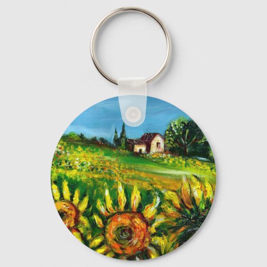 SONNENBLUMEN UND LÄNDER IN DER Toskana Schlüsselanhänger (Vorderseite)