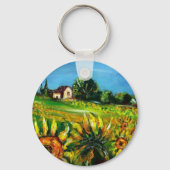 SONNENBLUMEN UND LÄNDER IN DER Toskana Schlüsselanhänger (Rückseite)