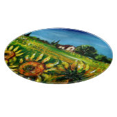 SONNENBLUMEN UND LÄNDER IN DER Toskana Schneidebrett (Ecke)