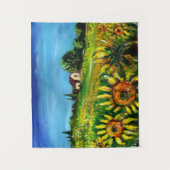 SONNENBLUMEN UND LÄNDER IN DER Toskana Wandteppich (Vorderseite)