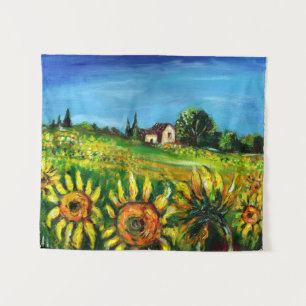 SONNENBLUMEN UND LÄNDER IN DER Toskana Wandteppich