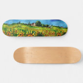 SONNENBLUMEN UND LANDSCHAFT IN DER Toskana, grün Skateboard (Horizontal)