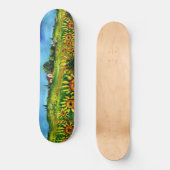 SONNENBLUMEN UND LANDSCHAFT IN DER Toskana, grün Skateboard (Vorderseite)
