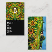 SONNENBLUMEN UND LANDSCHAFT IN DER Toskana, Monogr Visitenkarte (Vorne/Hinten)