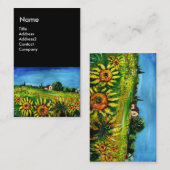 SONNENBLUMEN UND LANDSCHAFT IN DER Toskana, schwar Visitenkarte (Vorne/Hinten)