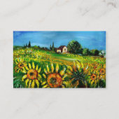 SONNENBLUMEN UND LANDSCHAFT IN DER Toskana, schwar Visitenkarte (Rückseite)