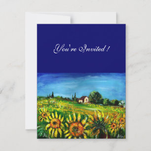 SONNENBLUMEN UND LANDSCHAFT IN DER TUSKEI, EINLADUNG