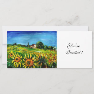 SONNENBLUMEN UND LANDSCHAFT IN DER TUSKEI, EINLADUNG