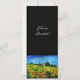 SONNENBLUMEN UND LANDSCHAFT IN DER TUSKEI, EINLADUNG