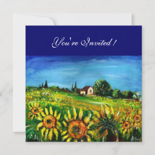 SONNENBLUMEN UND LANDSCHAFT IN TUSZIEN, EINLADUNG