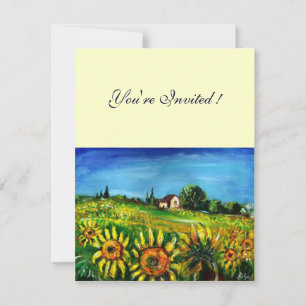 SONNENBLUMEN UND LANDSCHAFT IN TUSZIEN, EINLADUNG