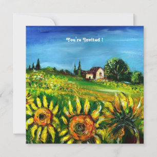 SONNENBLUMEN UND LANDSCHAFT IN TUSZIEN, EINLADUNG