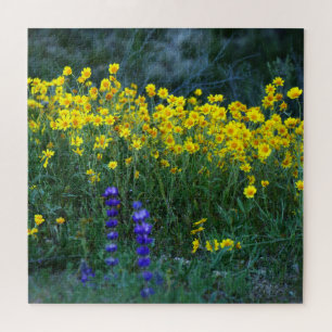 Sonnenblumen und Lavendel Puzzle