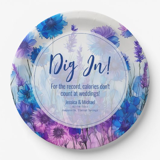 💍 Sonnenblumen und Lavender Elegance Pappteller (Vorderseite)