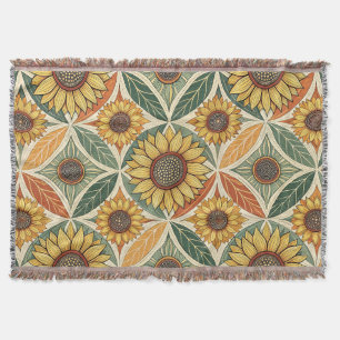 Sonnenblumen und Leaf Muster naturgetreu Inspiri Decke