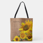 Sonnenblumen und Leinwand Tasche (Vorderseite)