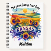 Sonnenblumen und Leuchtturm in Kansas Notizblock (Vorderseite)
