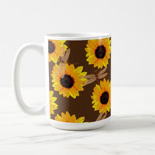 Sonnenblumen und Libellen, Kaffeetasse (Links)