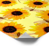 Sonnenblumen und Libellen, Poster (Ecke)