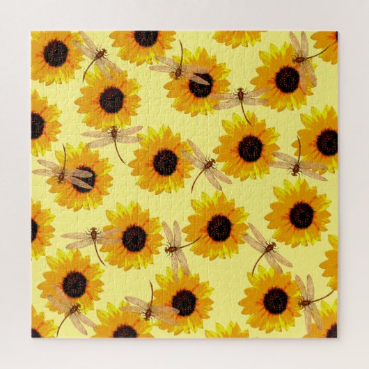 Sonnenblumen und Libellen, Puzzle (Vertikal)