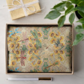 Sonnenblumen und Libellen, Reihe Design 1 Seidenpapier (Geschenk)