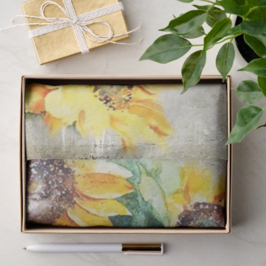 Sonnenblumen und Libellen-Reihe Design 1 Seidenpapier (Geschenk)