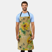 Sonnenblumen und Libellen, Reihe Design 2 Schürze (Getragen)