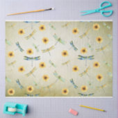 Sonnenblumen und Libellen-Reihe Design 6 Seidenpapier (Basteln)