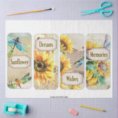 Sonnenblumen und Libellen-Reihe Design 7 Seidenpapier (Basteln)