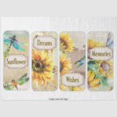 Sonnenblumen und Libellen-Reihe Design 7 Seidenpapier (Vorderseite)