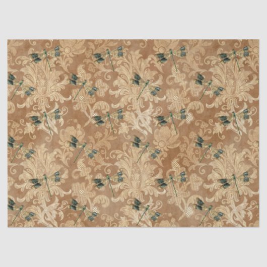 Sonnenblumen und Libellen, Reihe Design 8 Seidenpapier (Vorderseite)