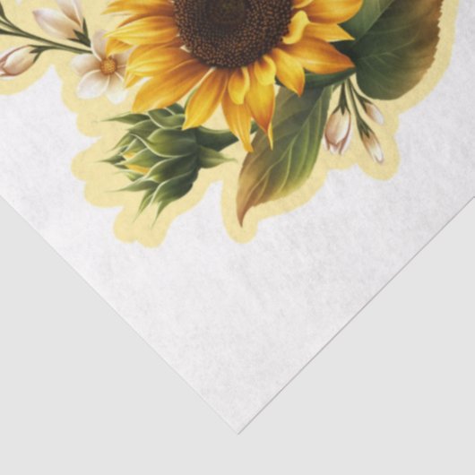 Sonnenblumen und Libellen-Reihe Design 8 Seidenpapier (Ausschnitt)