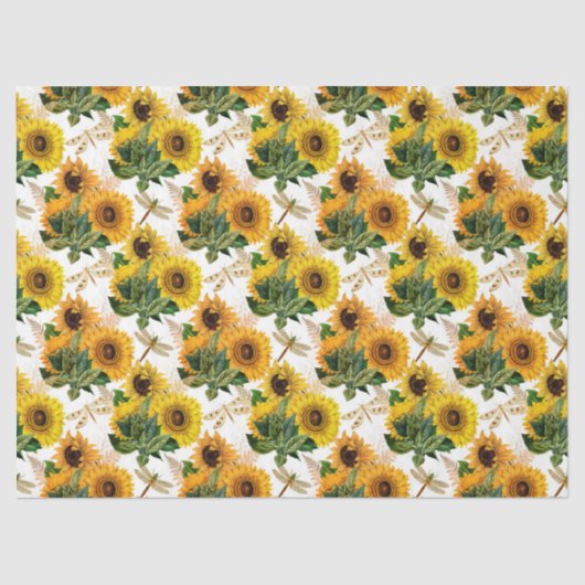 Sonnenblumen und Libellen Serie Design 11 Seidenpapier (Vorderseite)