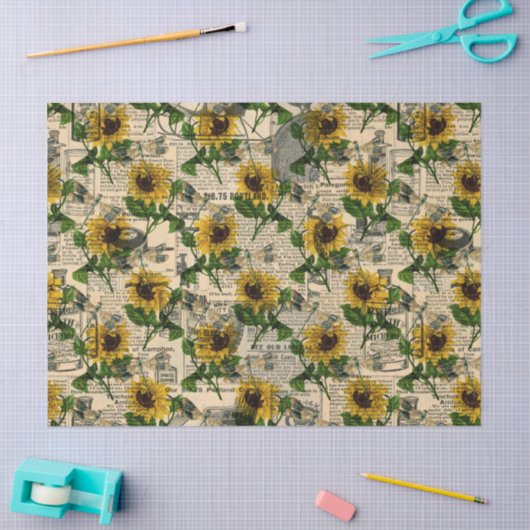 Sonnenblumen und Libellen Serie Design 14 Seidenpapier (Basteln)