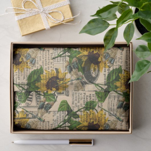 Sonnenblumen und Libellen Serie Design 14 Seidenpapier (Geschenk)