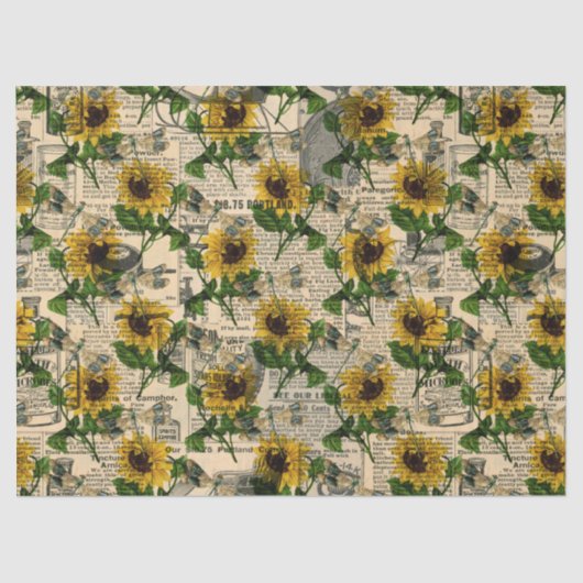Sonnenblumen und Libellen Serie Design 14 Seidenpapier (Vorderseite)