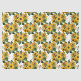 Sonnenblumen und Libellen Serie Design 17 Seidenpapier