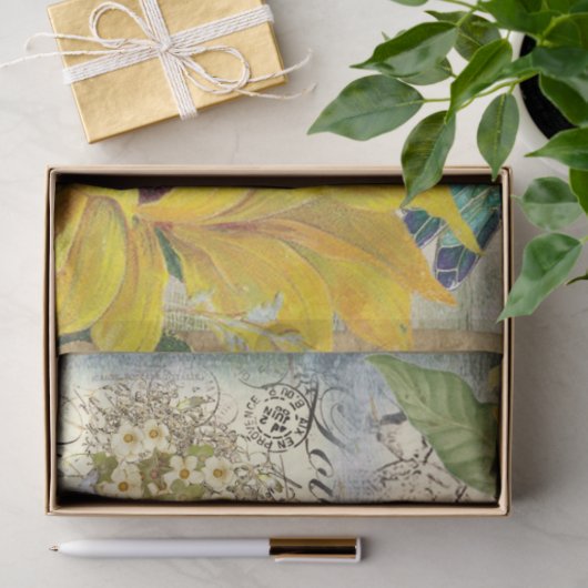 Sonnenblumen und Libellen Serie Design 5 Seidenpapier (Geschenk)