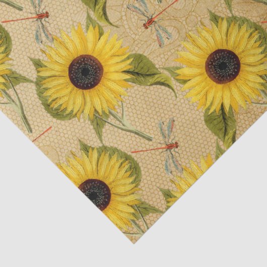 Sonnenblumen und Libellen Serie Design 7 Seidenpapier (Detail)