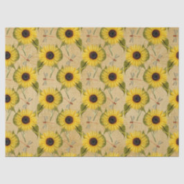 Sonnenblumen und Libellen Serie Design 7 Seidenpapier