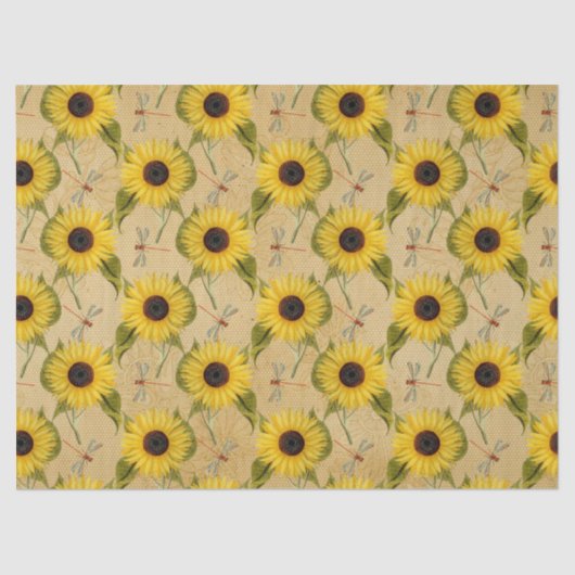 Sonnenblumen und Libellen Serie Design 7 Seidenpapier (Vorderseite)