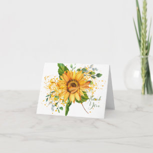 Sonnenblumen und Libellen Spritzer fallen danke c Karte