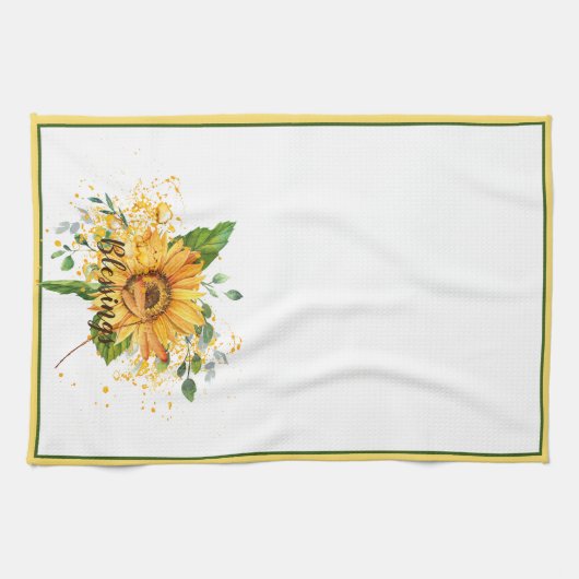 Sonnenblumen und Libellen-Spritzer fallen Gewohnhe Geschirrtuch (Horizontal)