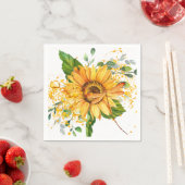 Sonnenblumen und Libellen-Spritzer fallen Serviette (Beispiel)