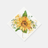 Sonnenblumen und Libellen-Spritzer fallen Serviette (Ecke)
