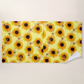 Sonnenblumen und Libellen, Strandtuch (Vorderseite)
