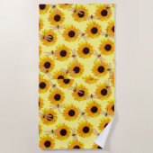 Sonnenblumen und Libellen, Strandtuch (Vorderseite)
