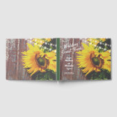 Sonnenblumen und Lichter Rustikale Hochzeit Gästebuch (Voll)